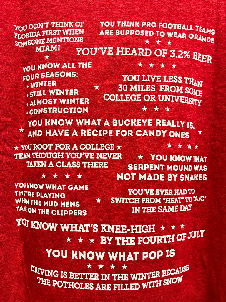 You know you're from Ohio tshirt