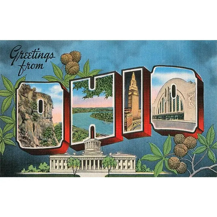 Greetings from Ohio Magnet Blue