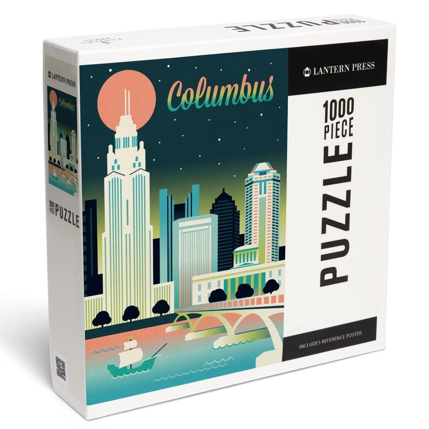 Retro Columbus Skyline Puzzle 1000 pc.