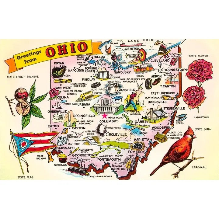 Greetings from Ohio Map Magnet