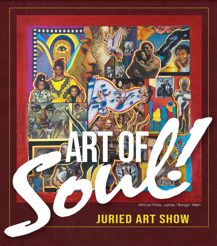 Art of Soul! Juried Art Show logo featuring collage by James Bongo Allen