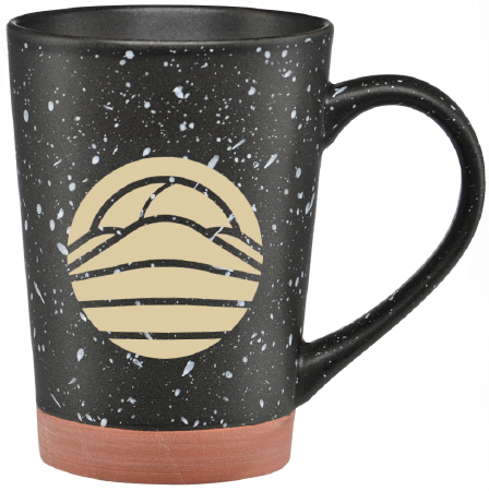 Speckled V-Shaped Mug with Terra Cotta Base, 16oz