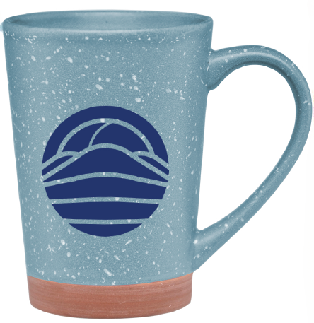 Speckled V-Shaped Mug with Terra Cotta Base, 16oz