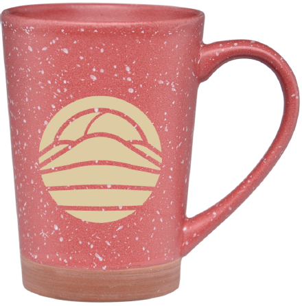 Speckled V-Shaped Mug with Terra Cotta Base, 16oz