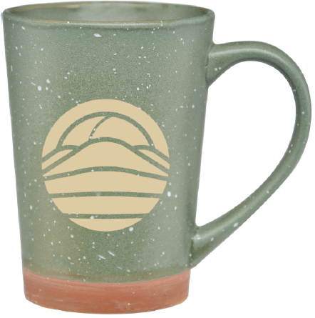 Speckled V-Shaped Mug with Terra Cotta Base, 16oz