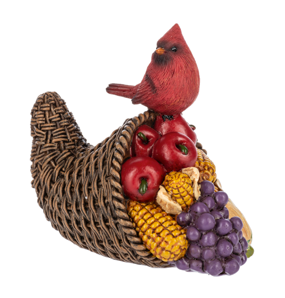 Cardinal Horn of Plenty Figurines