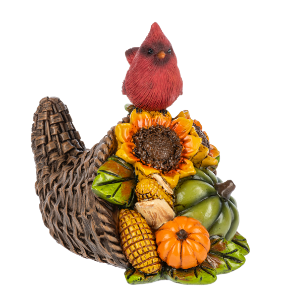 Cardinal Horn of Plenty Figurines