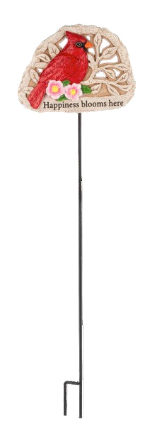 Cheerful Cardinal Garden Stake