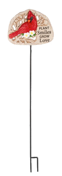 Cheerful Cardinal Garden Stake