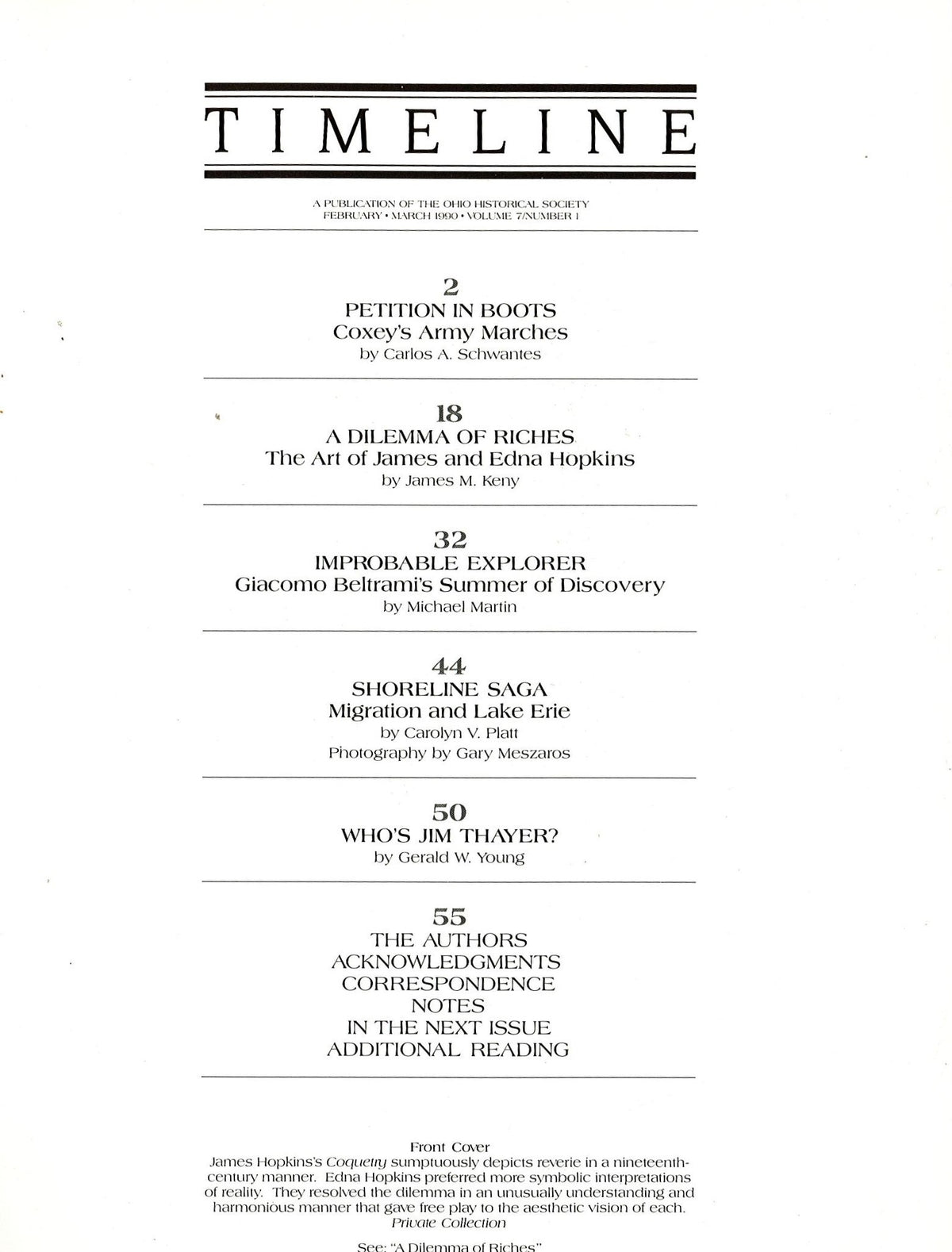 1990 Feb/Mar Timeline Magazine | Ohio History Store