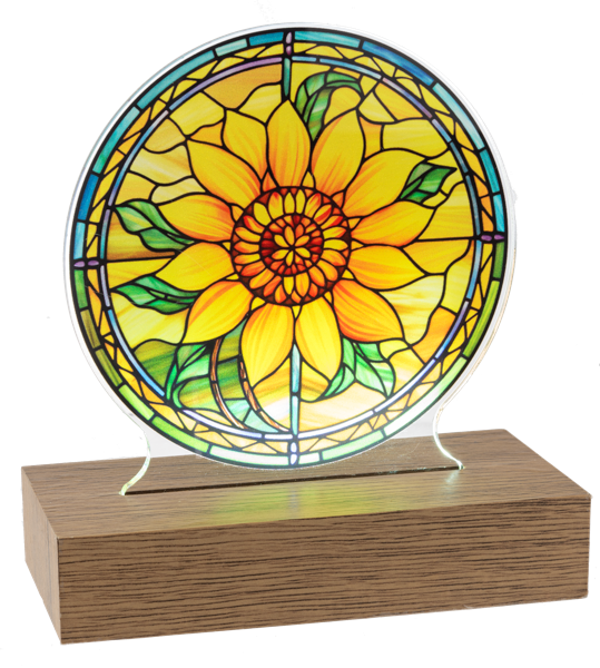 Tabletop Led Decor LED Light Up Stained-Glass Tabletop Decor | Ohio History Store