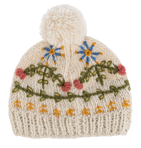 Knit Wool Pom Beanie